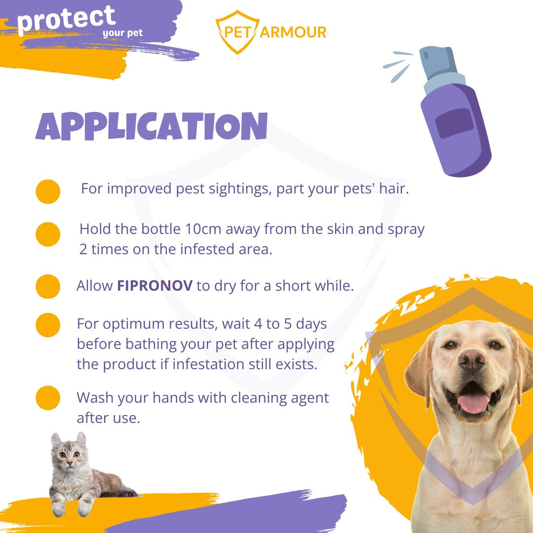 Pet Armour FIPRONOV Fipronil + Novaluron treatment for ticks & fleas