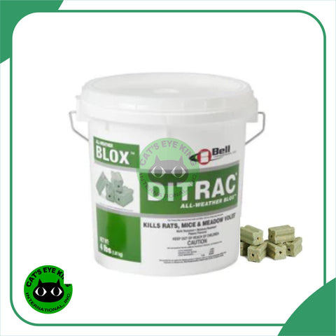 Ditrac All Weather Blox Rodenticide | Diphacinone | Rat Control - 18 Lb. pail